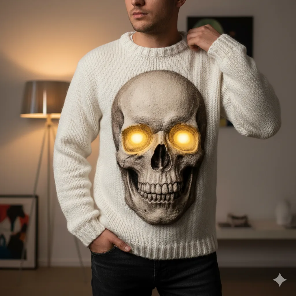 3D skull sweater
